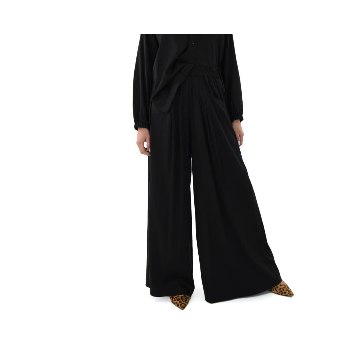 Women's Pants Black N Black Multicolor