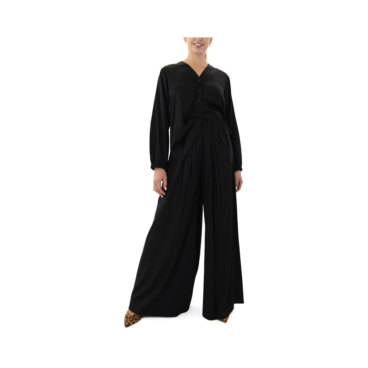 Women's Pants Black N Black Multicolor