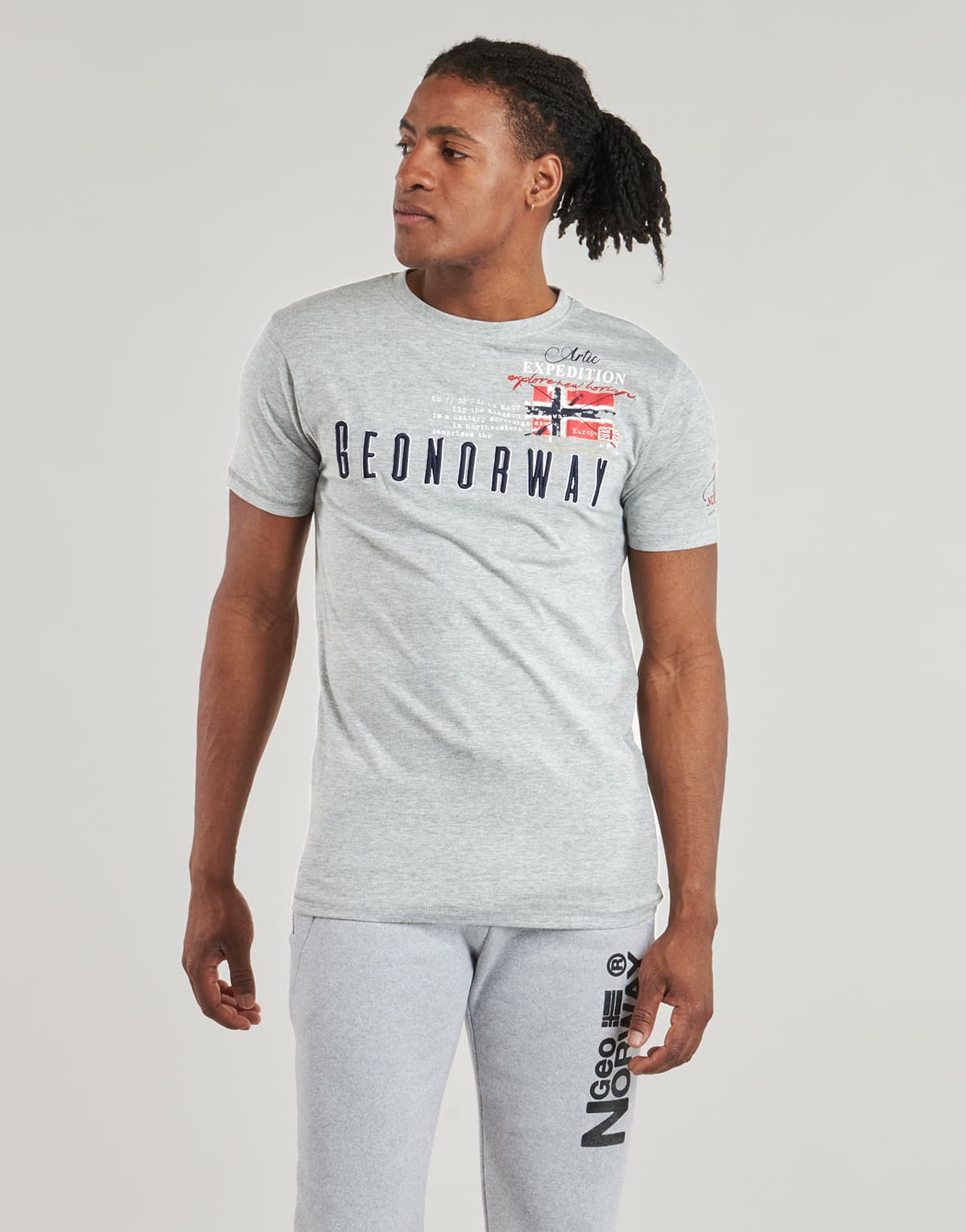 Men's T-Shirts Geographical Norway Gray