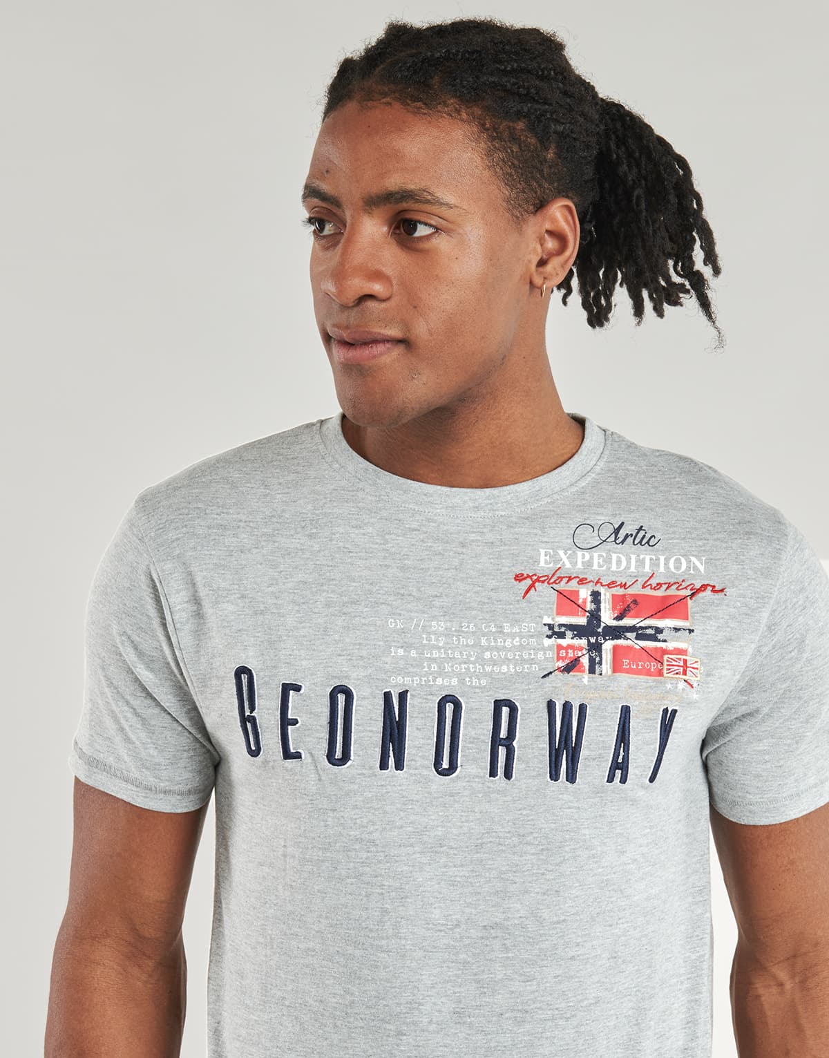 Men's T-Shirts Geographical Norway Gray