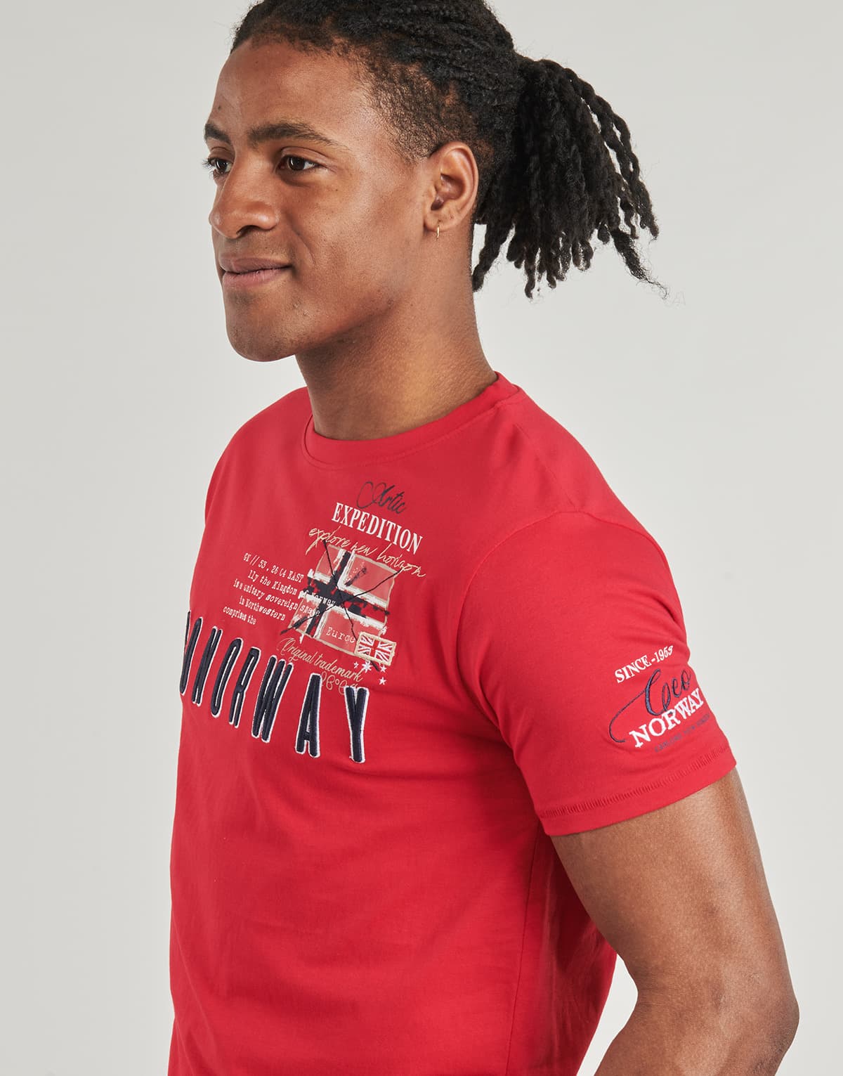 Men's T-Shirts Geographical Norway Red
