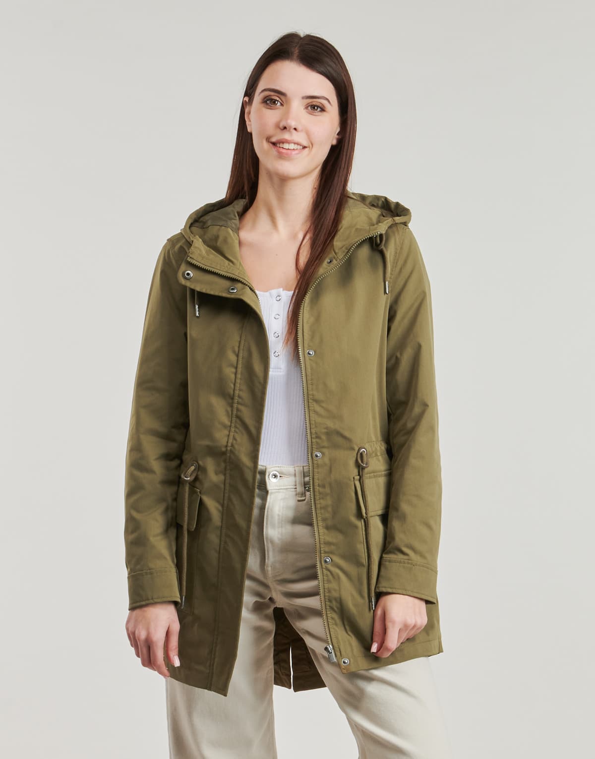 Women's Parkas Only Khaki