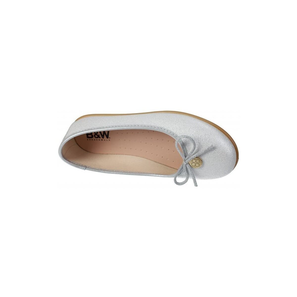 Women's Ballet Flats B&w Silver