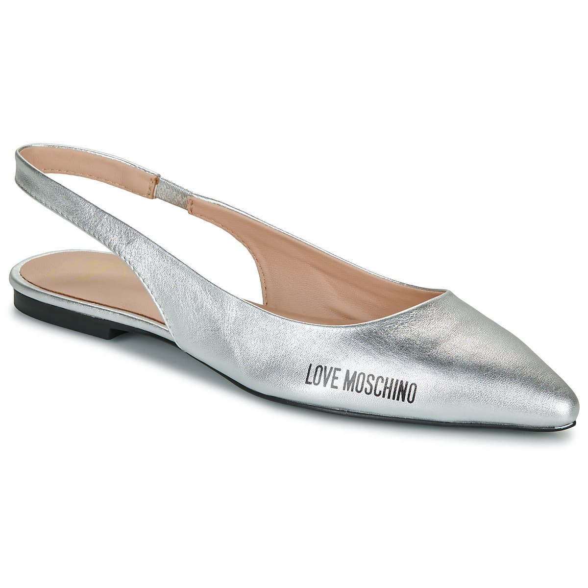 Women's Ballet Flats Love Moschino Silver