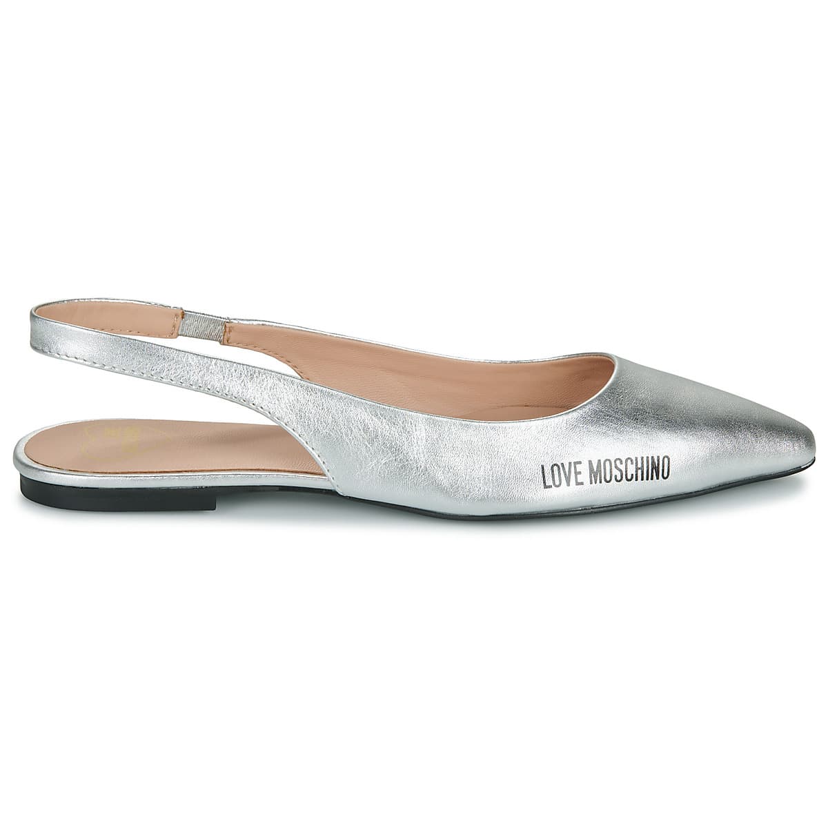 Women's Ballet Flats Love Moschino Silver