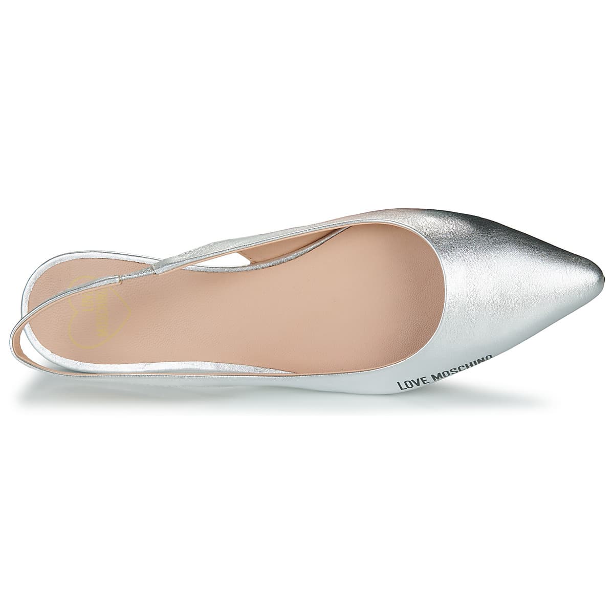 Women's Ballet Flats Love Moschino Silver