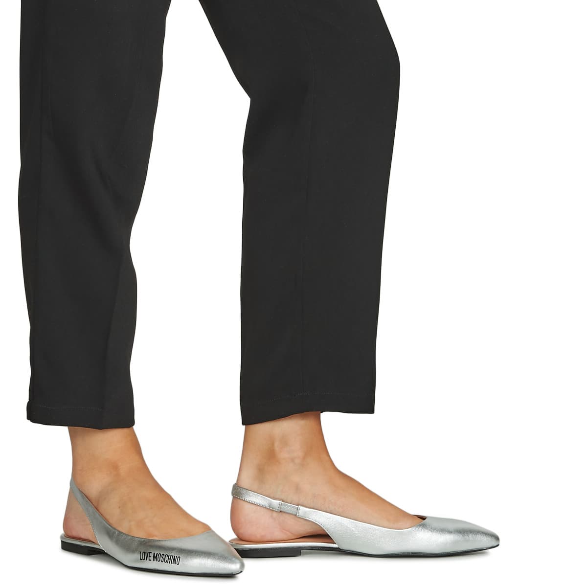 Women's Ballet Flats Love Moschino Silver