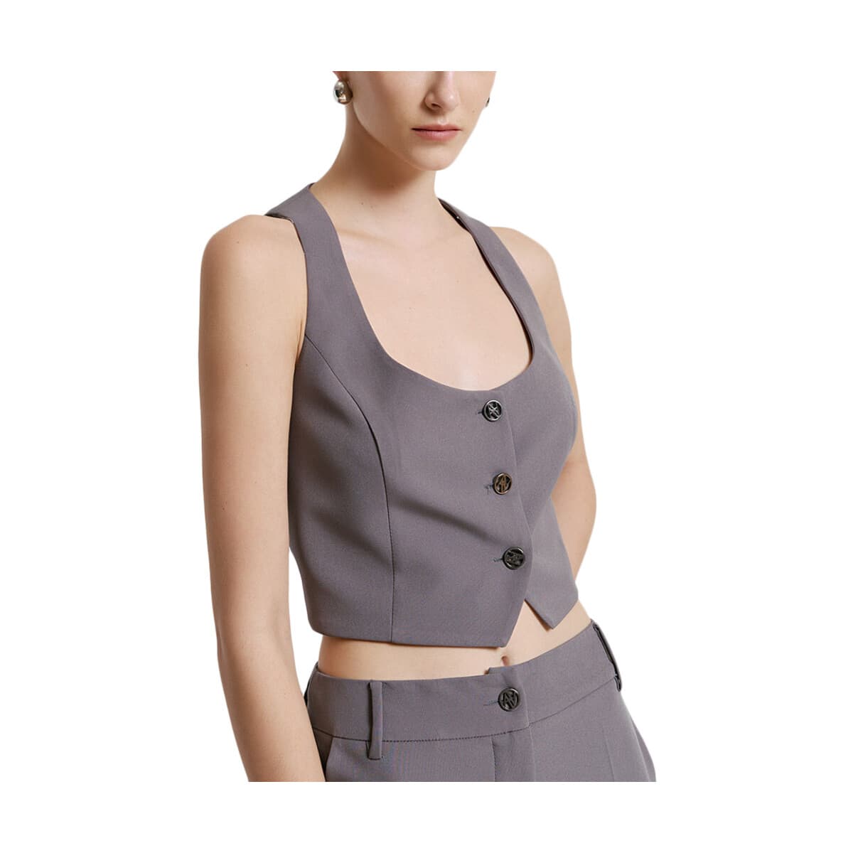 Αμάνικα/T-shirts χωρίς μανίκια Access Fashion LOGO BUTTONED VEST WOMEN