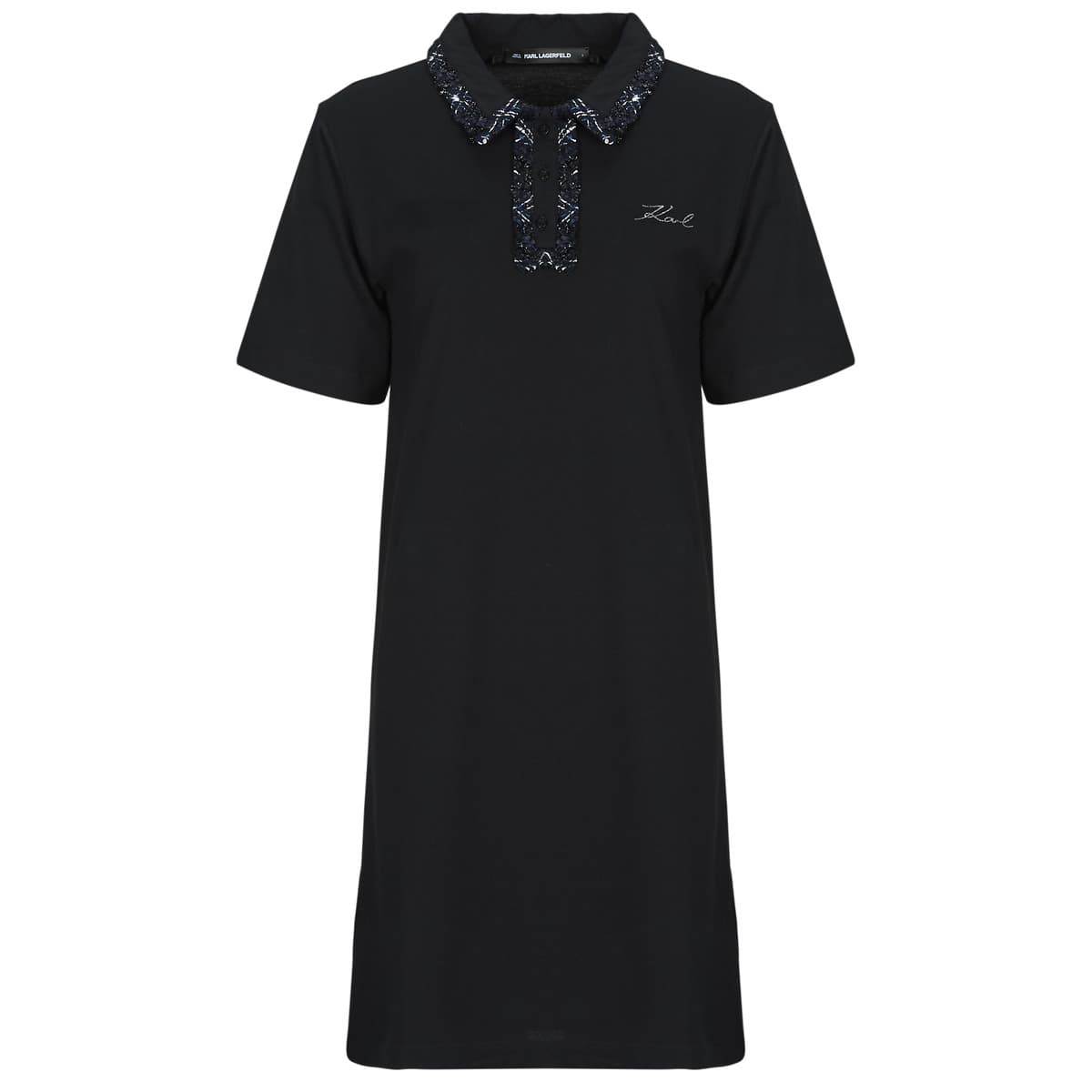 Κοντά Φορέματα Karl Lagerfeld BOUCLE MIX POLO DRESS