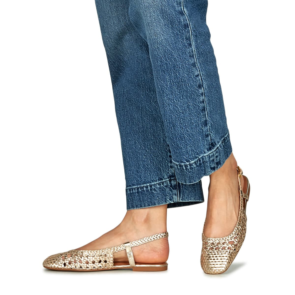 Women's Ballet Flats Unisa Gold