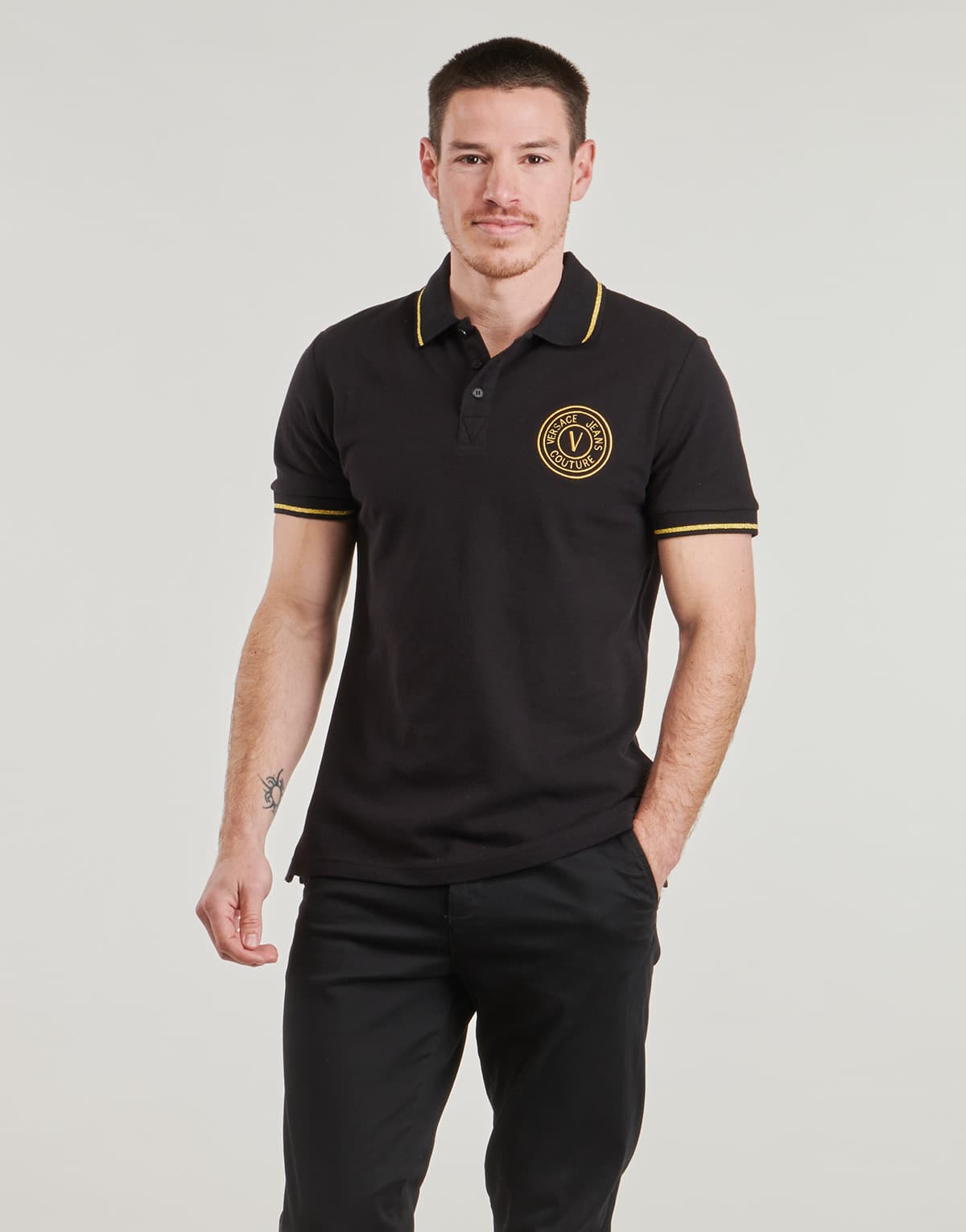 Men's Polo Shirts Versace Jeans Couture Black