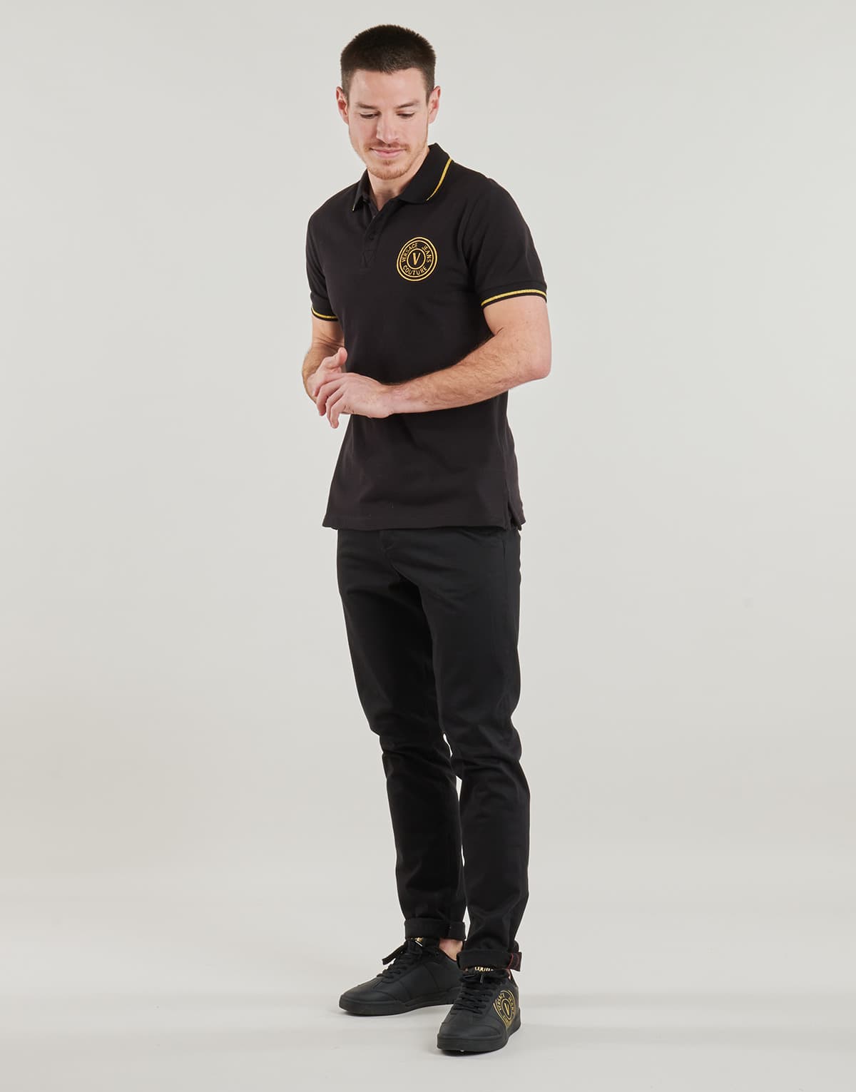 Men's Polo Shirts Versace Jeans Couture Black
