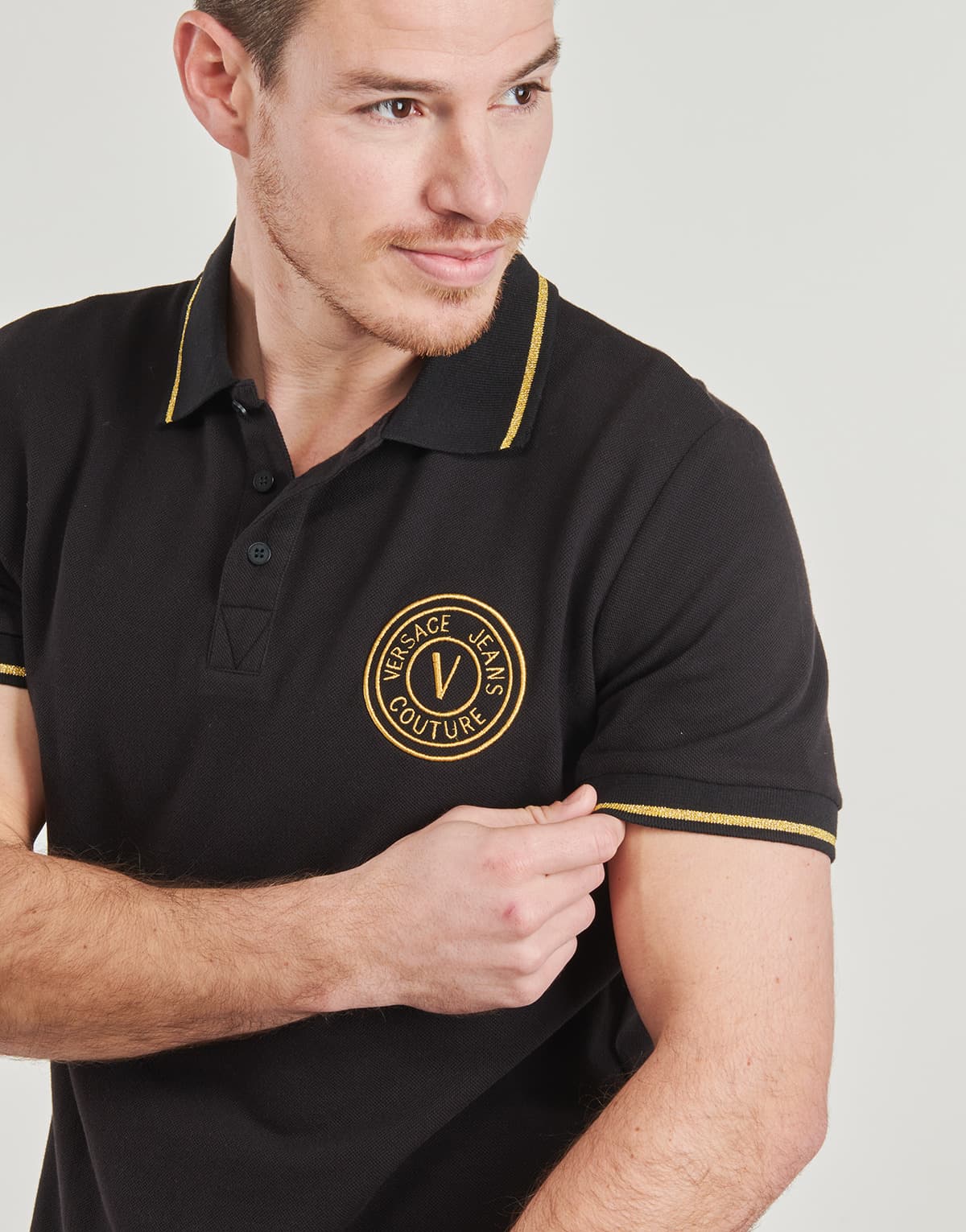 Men's Polo Shirts Versace Jeans Couture Black