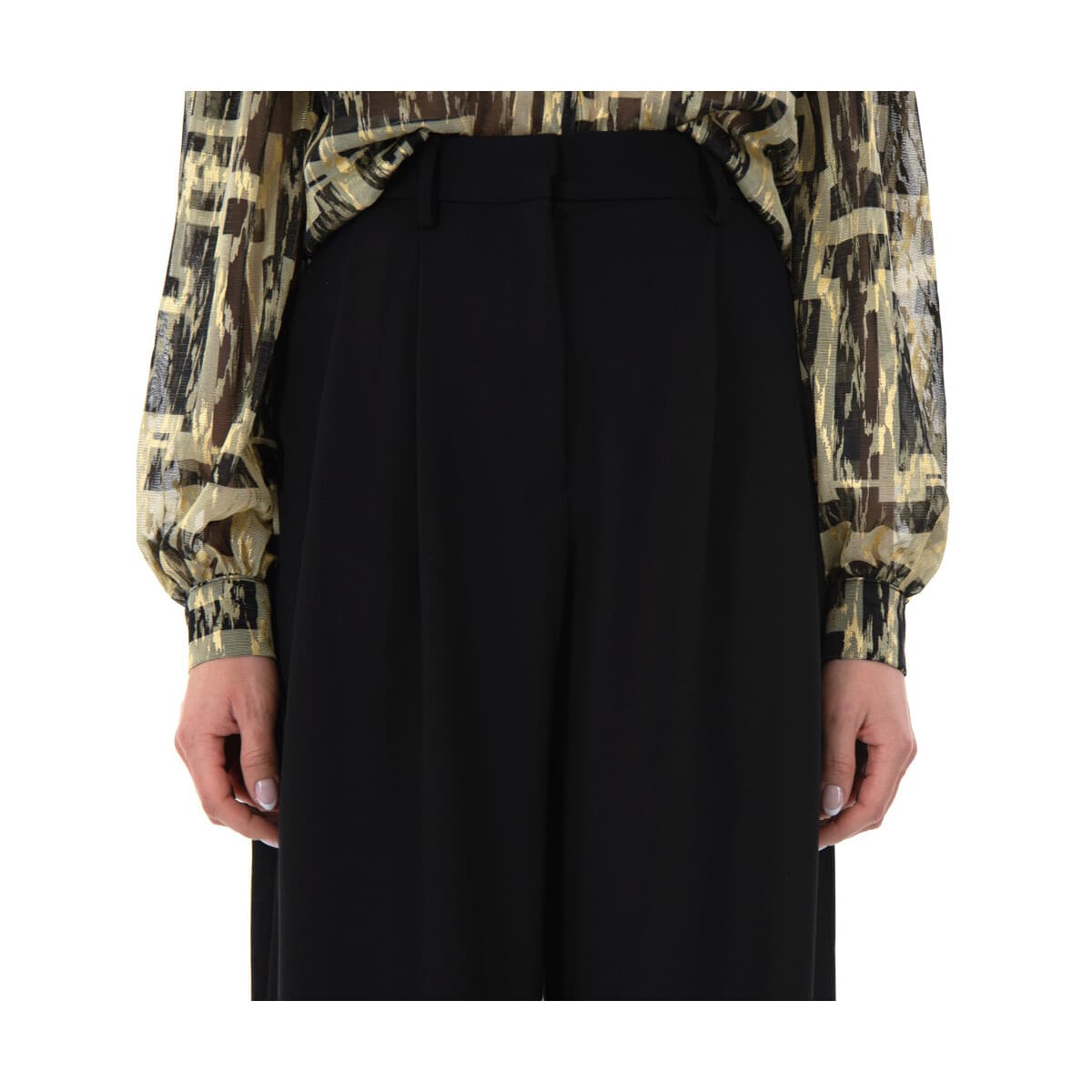 Women's Pants Black N Black Multicolor