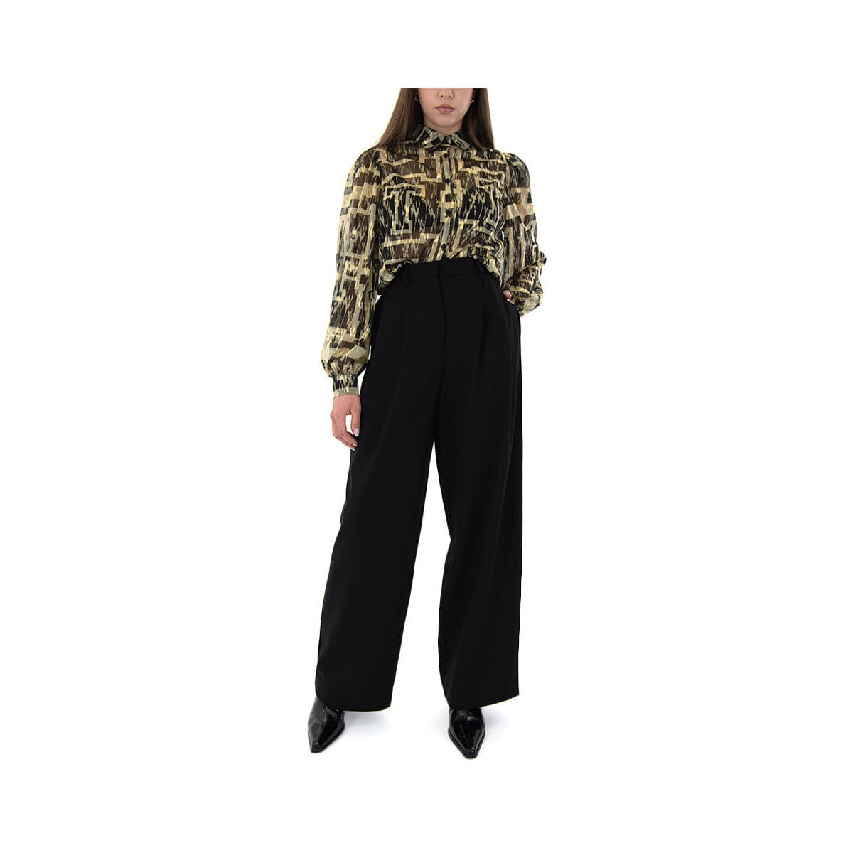 Women's Pants Black N Black Multicolor
