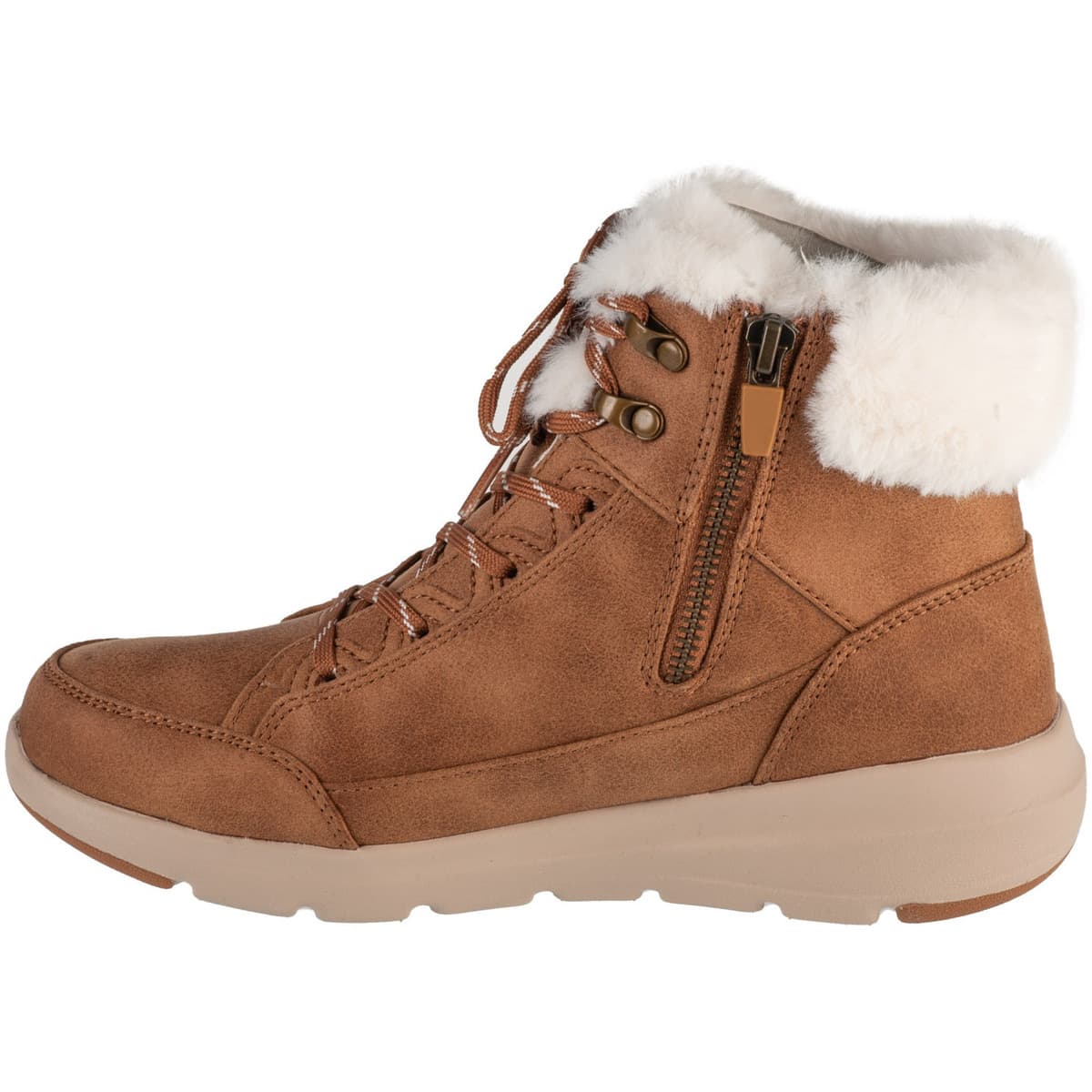 Skechers Γυναικεία Μποτάκια Αστραγάλου με Γούνα Ταμπά 144178-CSNT