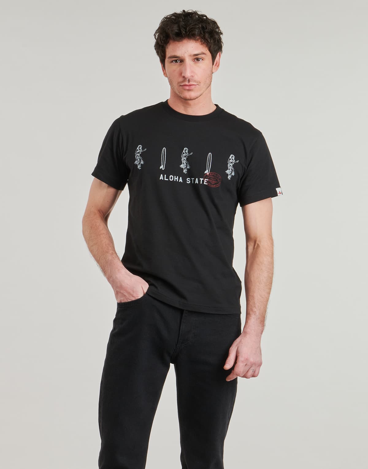 Men's T-Shirts Replay Black