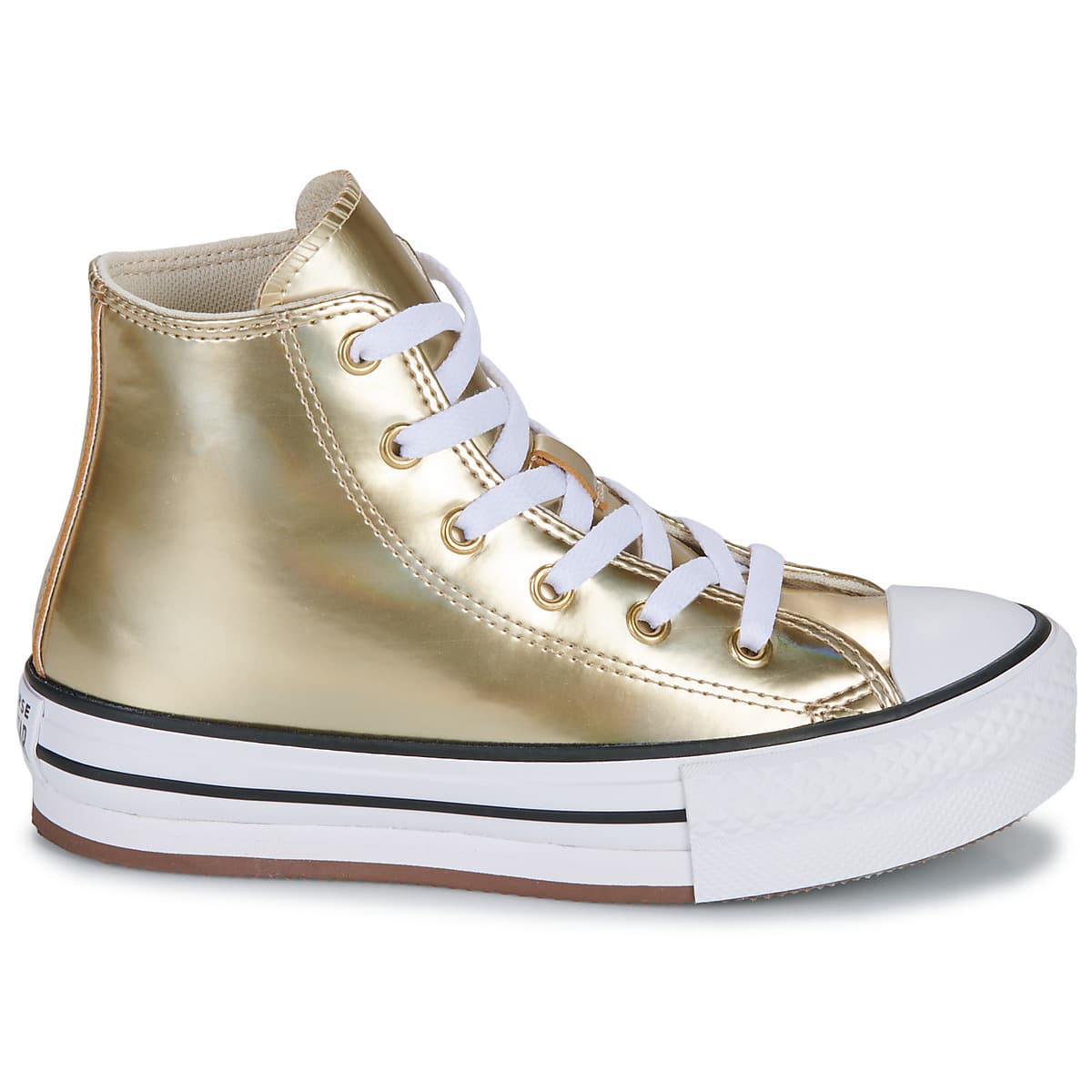 Converse Παιδικά Δίπατα All Star Metallic Platform Χρυσά
