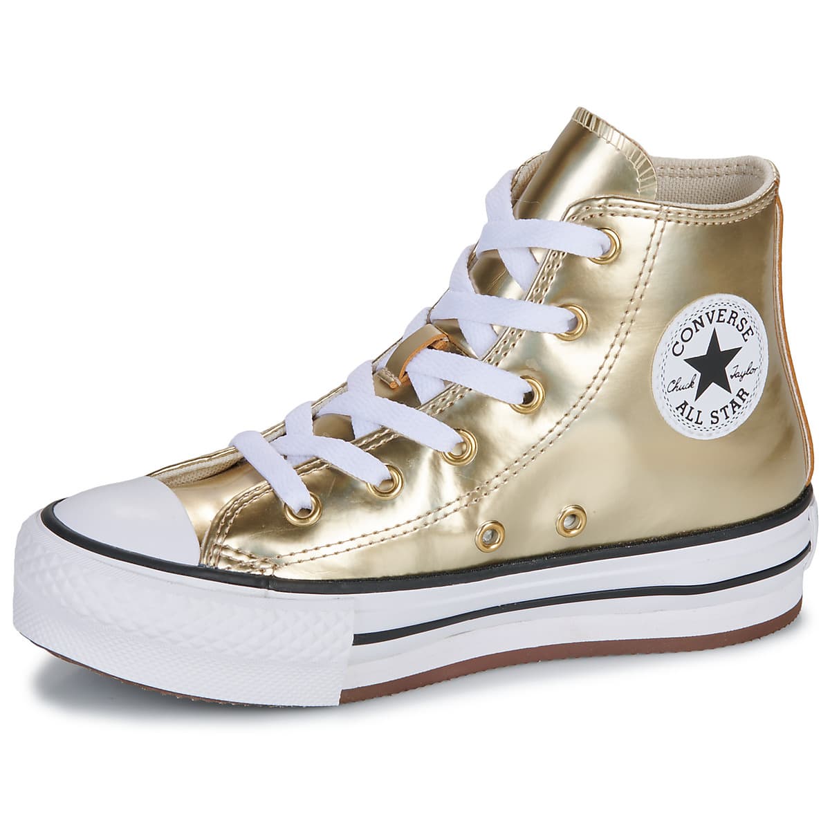 Converse Παιδικά Δίπατα All Star Metallic Platform Χρυσά