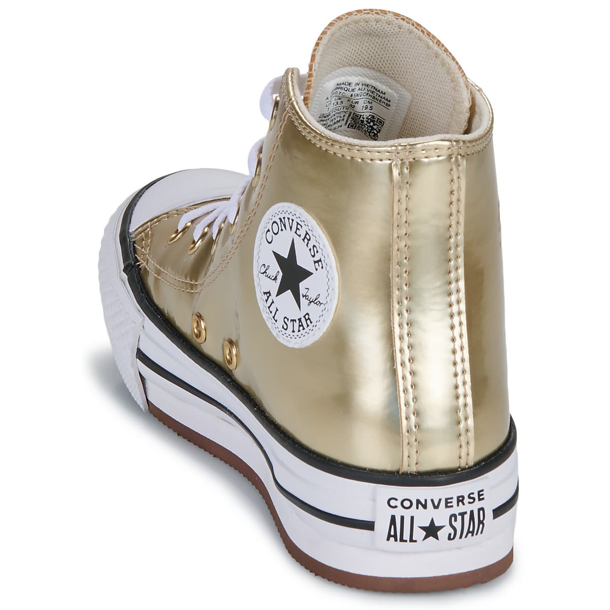 Converse Παιδικά Δίπατα All Star Metallic Platform Χρυσά