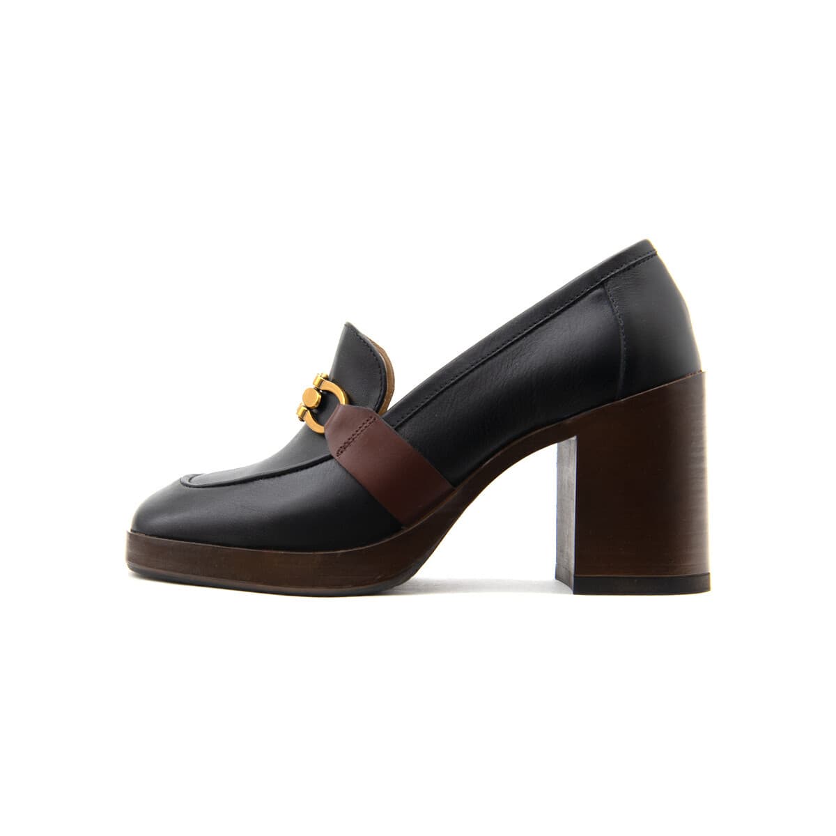 Μοκασσίνια Paola Ferri LEATHER FOULARD HIGH HEEL MOCCASINS WOMEN