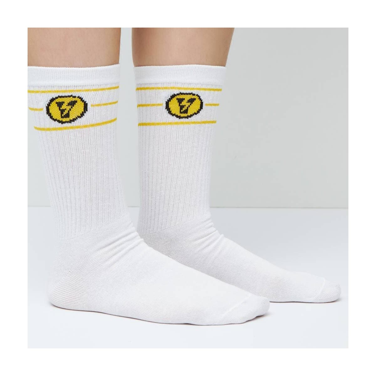 Men's Socks Yellow White