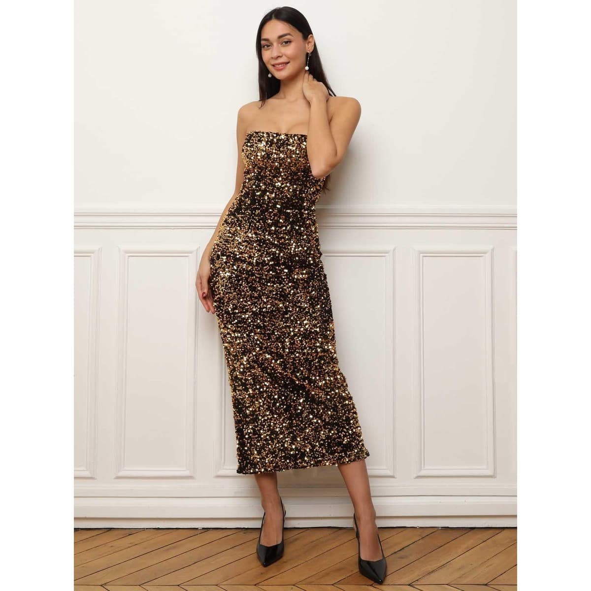 Women's Dresses La Modeuse Gold