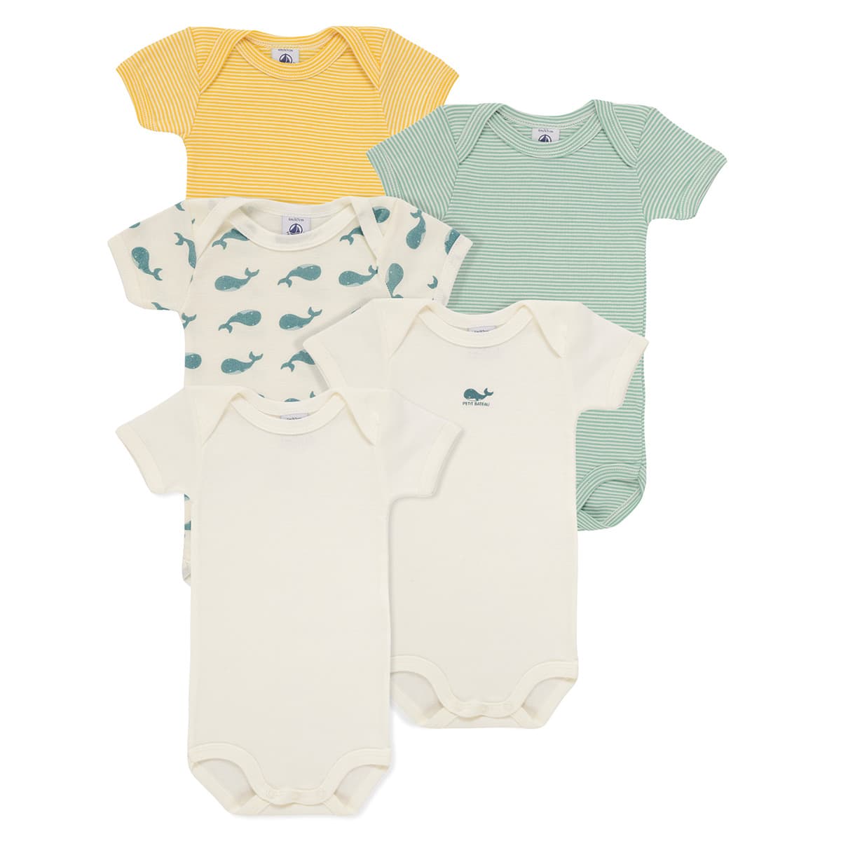Παιδικά κορμάκια Petit Bateau 5 BODIES US MC