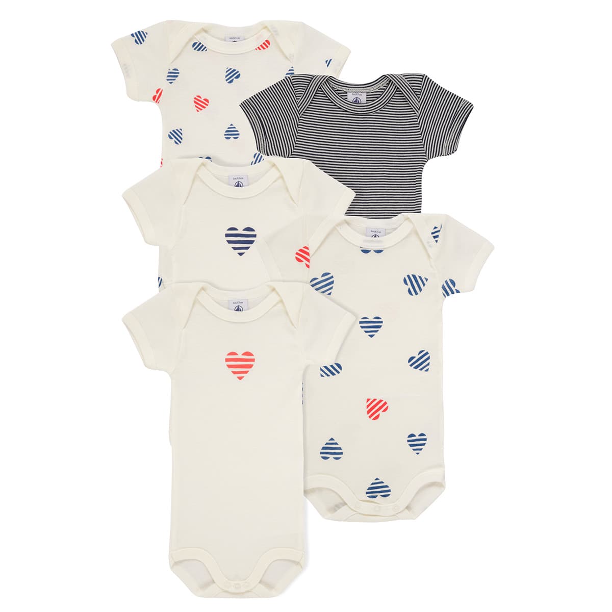 Παιδικά κορμάκια Petit Bateau 5 BODIES US MC