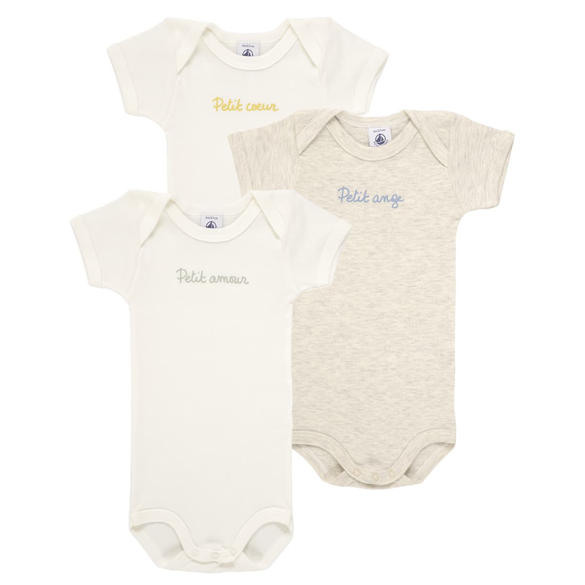 Παιδικά κορμάκια Petit Bateau 3 BODIES US MC