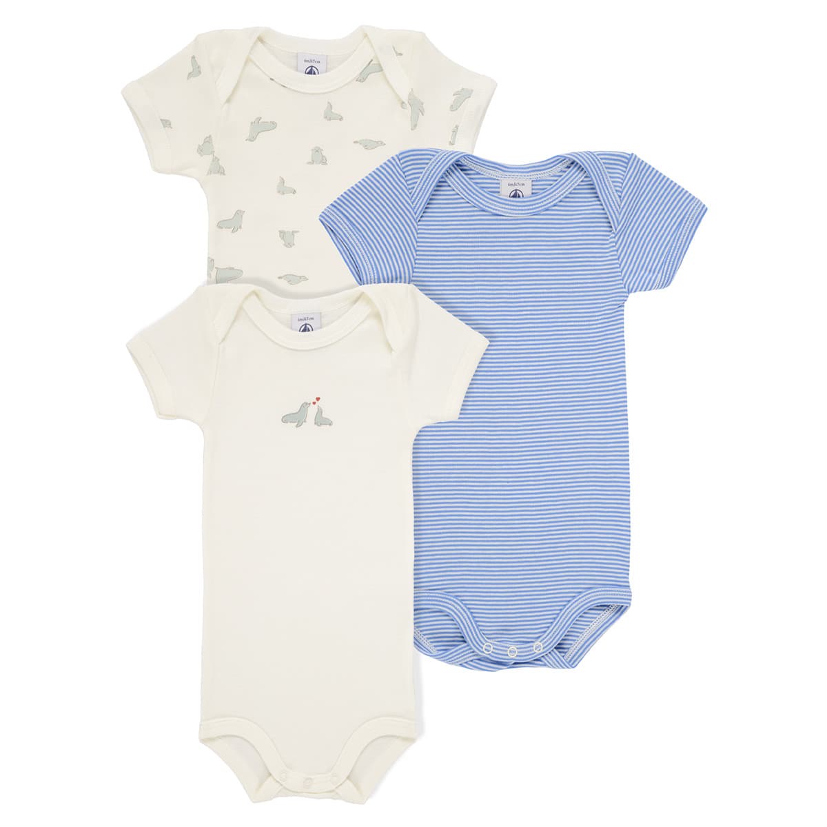 Παιδικά κορμάκια Petit Bateau 3 BODIES US MC