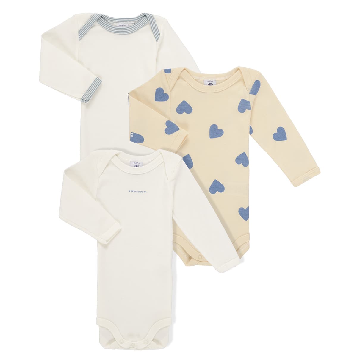 Παιδικά κορμάκια Petit Bateau 3 BODIES US ML