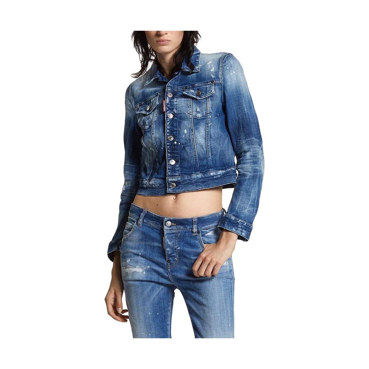 Χοντρό μπουφάν Dsquared DENIM CLASSIC JACKET WOMEN