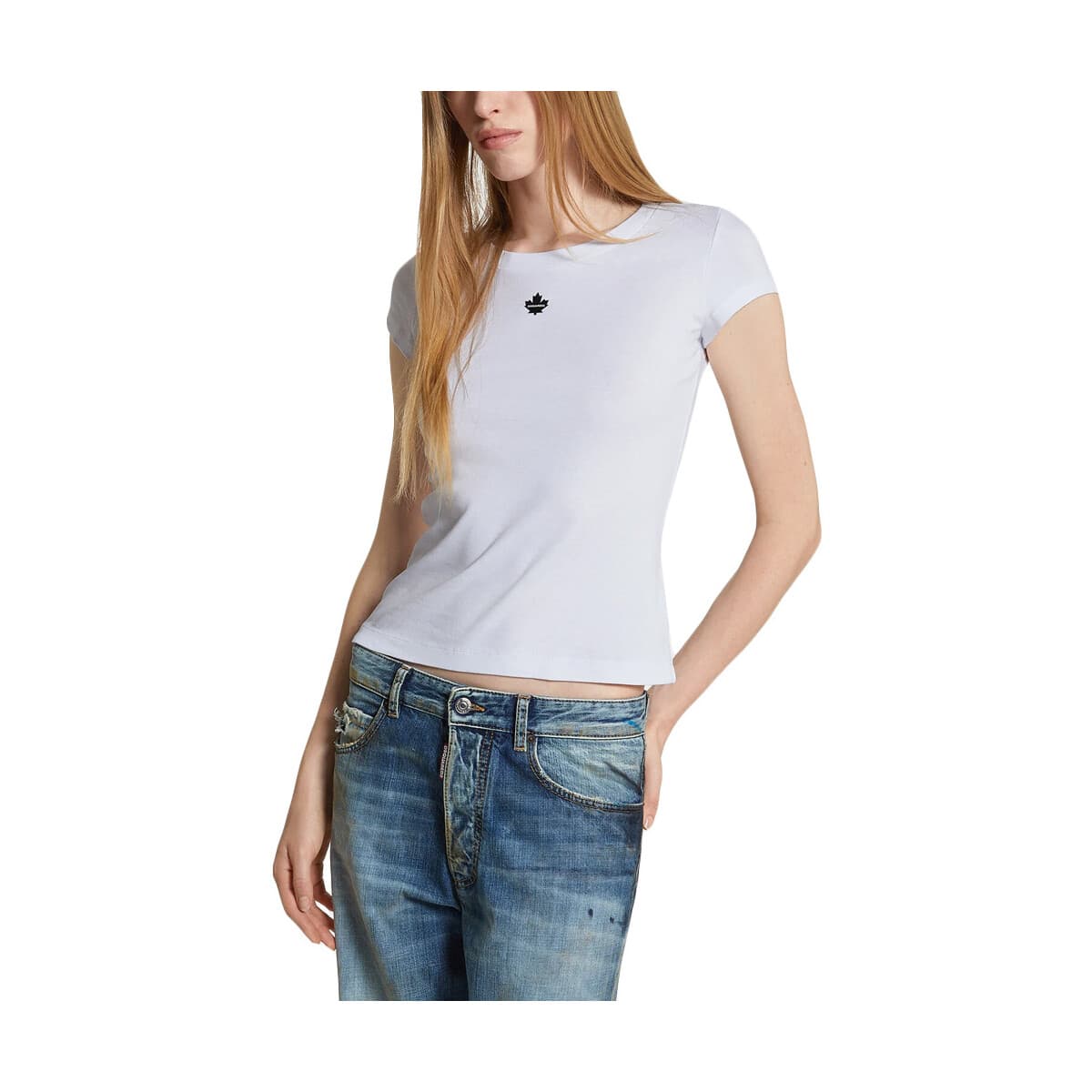 T-shirt με κοντά μανίκια Dsquared MAPLE FEAT SLIM FIT T-SHIRT WOMEN