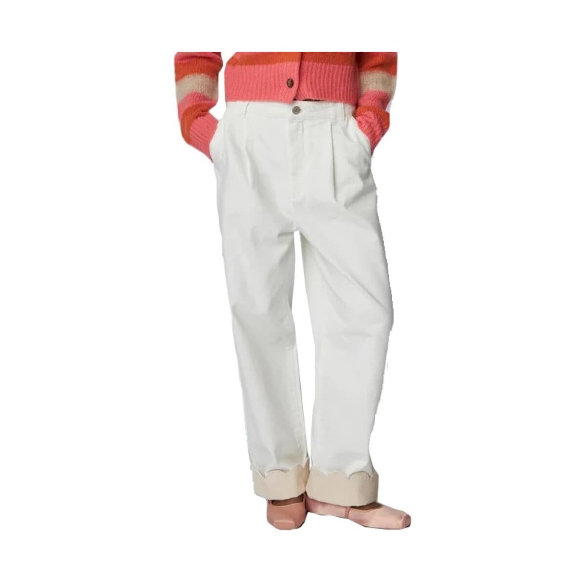 Παντελόνια Stella Nova Pantalones Mujer Modèle Two-toned Cotton Pants