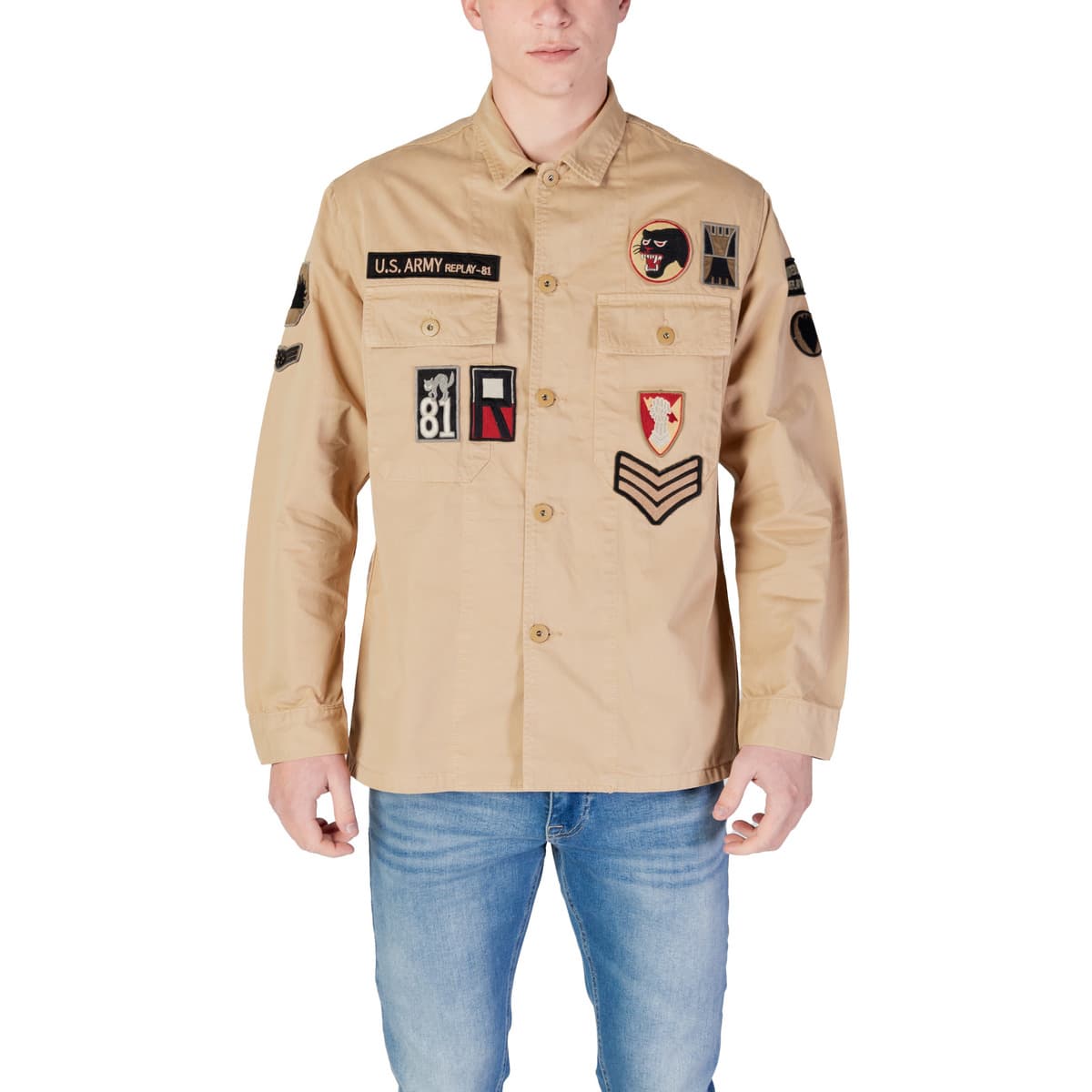 Men's Shirts Replay Beige