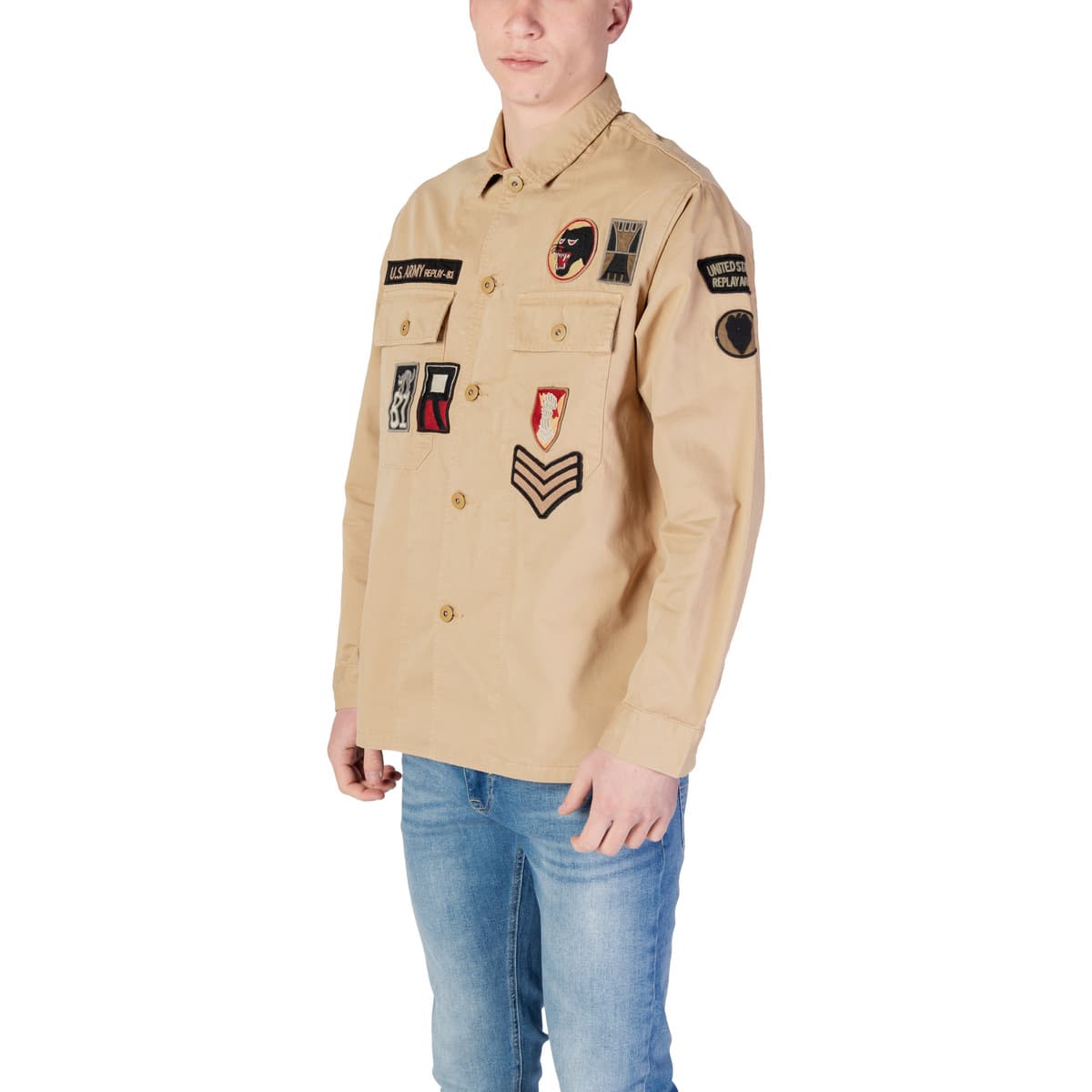 Men's Shirts Replay Beige