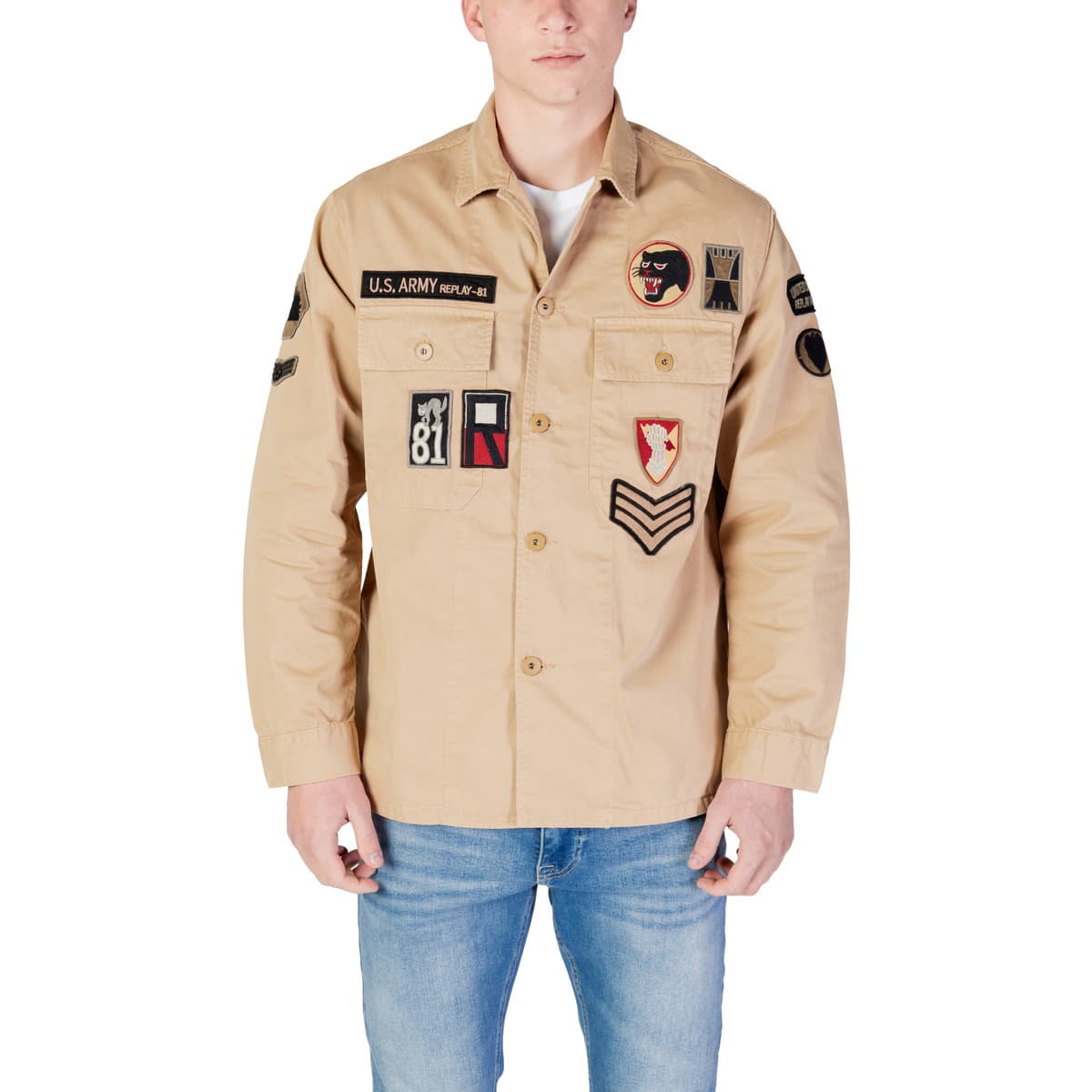 Men's Shirts Replay Beige