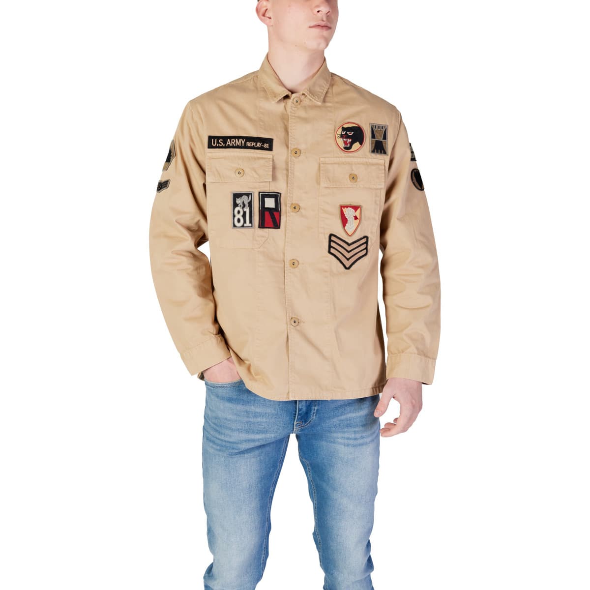 Men's Shirts Replay Beige