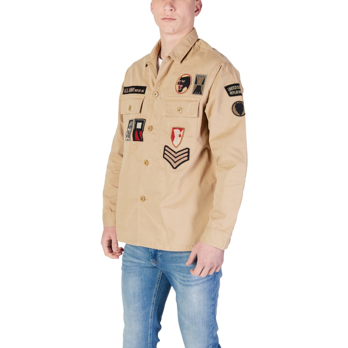 Men's Shirts Replay Beige