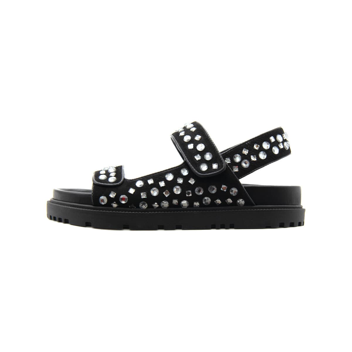 Σανδάλια χωρίς τακούνι Carrano E72626 MESTICO SUEDE LEATHER RHINESTONES SANDALS WOMEN