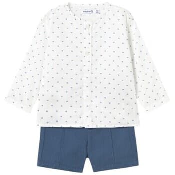 Σετ Mayoral 1249 Conjunto bermuda y camisa estampada bebé Azul