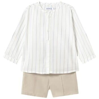 Σετ Mayoral 1249 Conjunto bermuda y camisa estampada bebé Beige