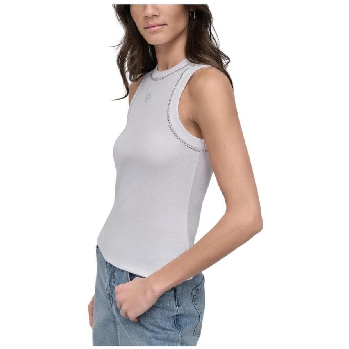 Women's Sleeveless Tops Dkny White