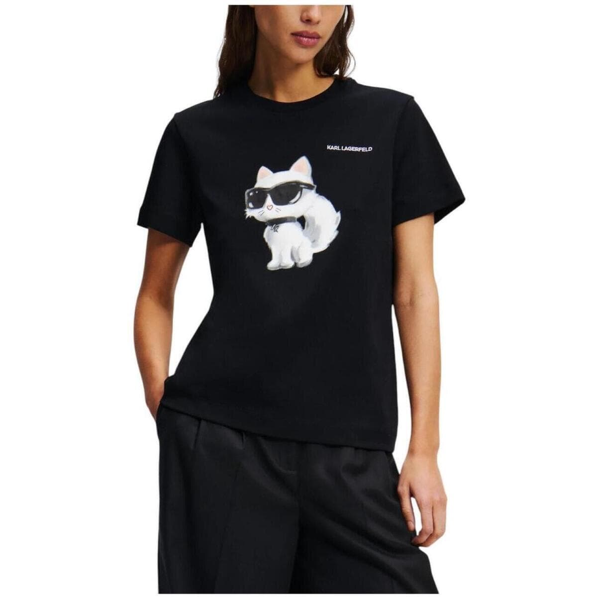 Women's T-Shirts Karl Lagerfeld Black