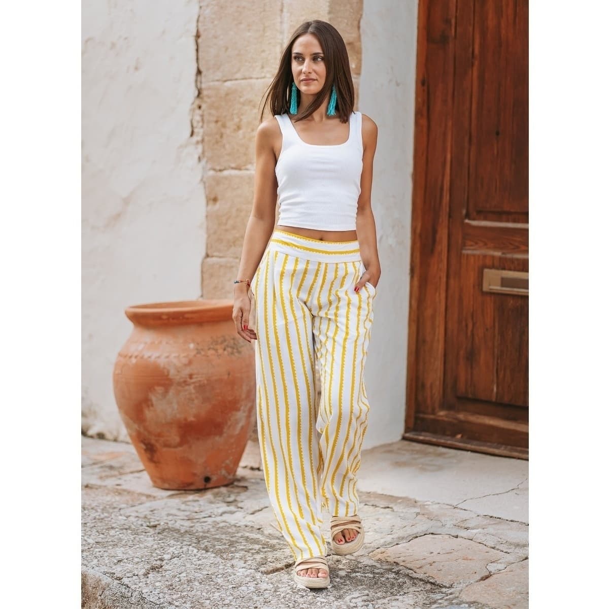 Women's Pants Isla Bonita By Sigris Yellow