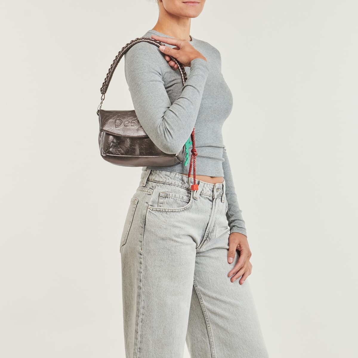 Women's Shoulder Bags Desigual Silver