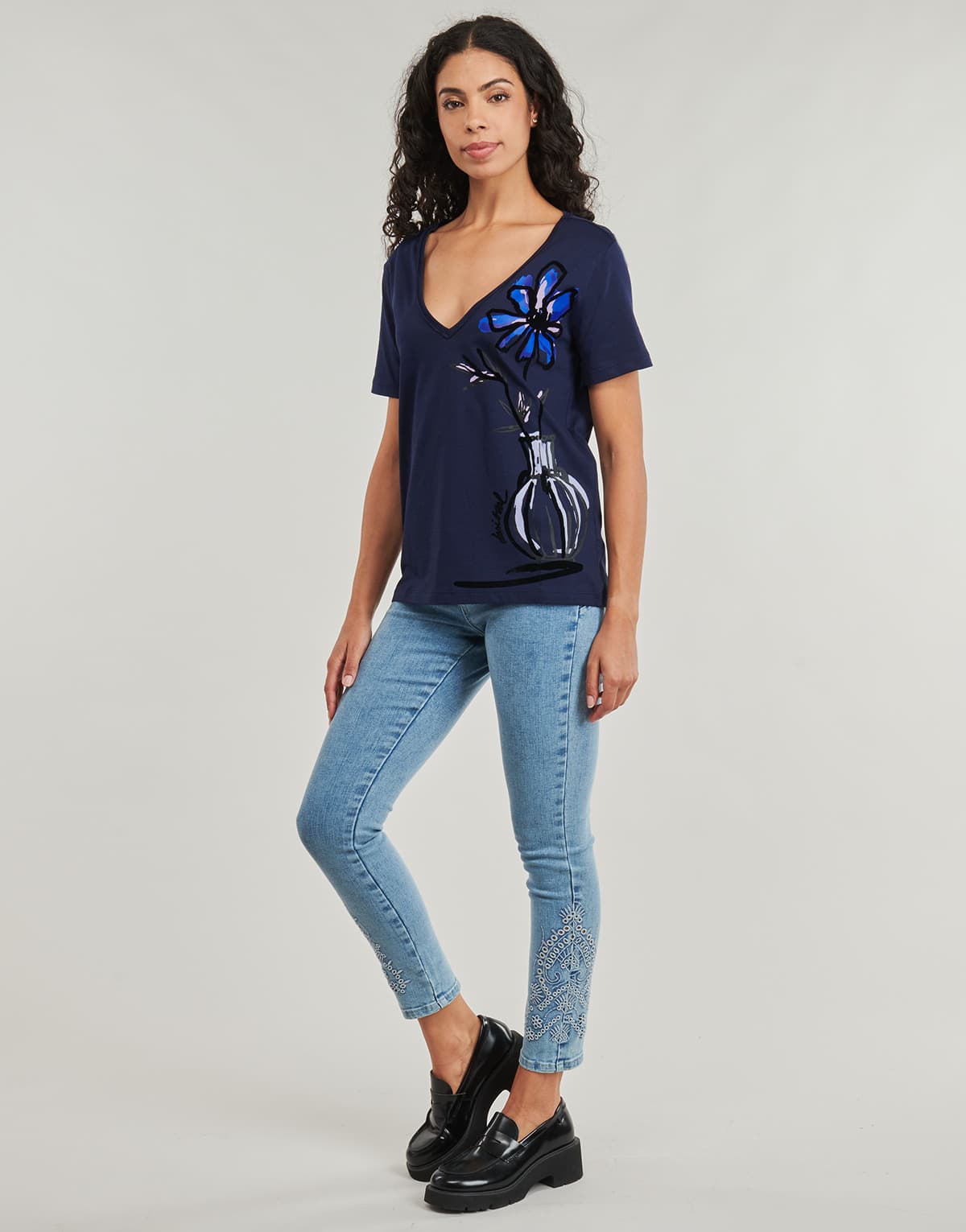 Women's T-Shirts Desigual Blue
