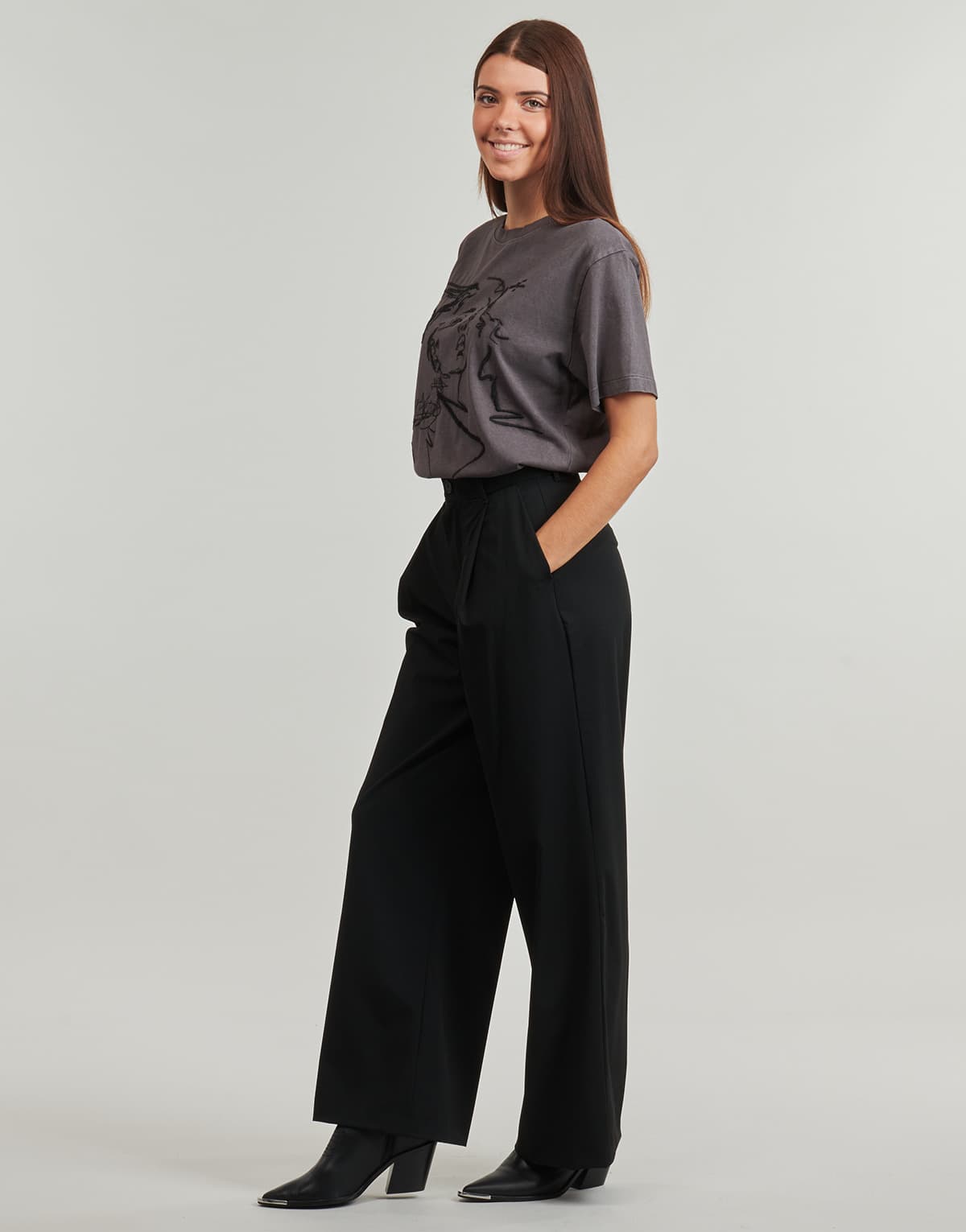 Women's T-Shirts Desigual Gray