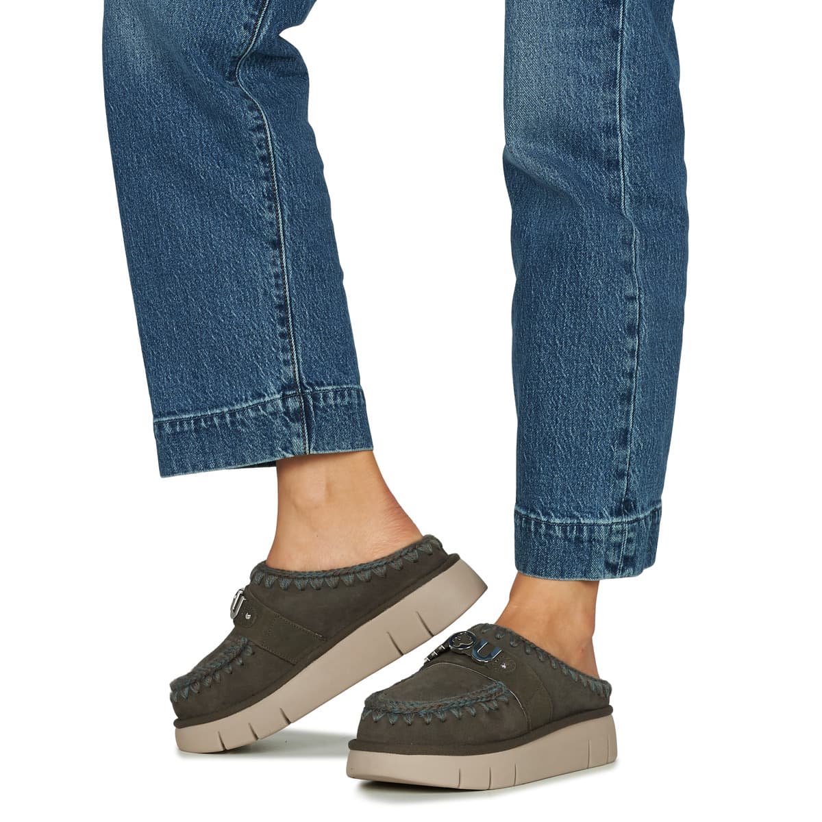 Women's Mules Mou Khaki